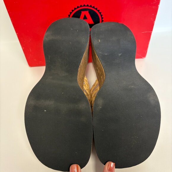 Vintage Arizona Women's Cork/Wicker Platform Sandals - Picture 5 of 6